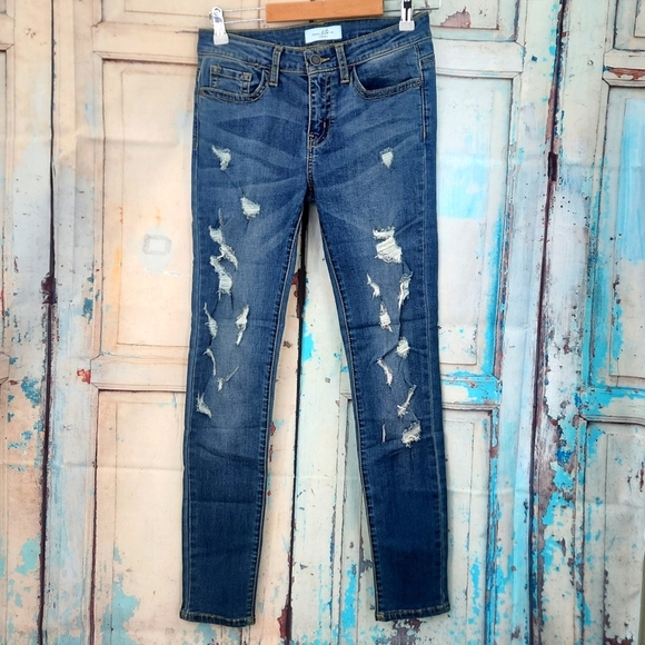 Judy Blue Denim Arts Co distressed jeans # DA8601MD - Picture 1 of 7